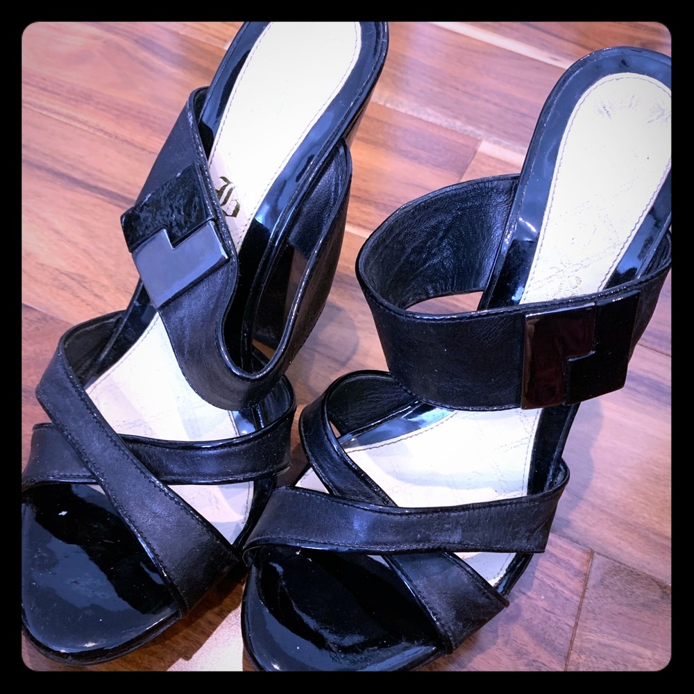 LAMB black platform heels size 8.5